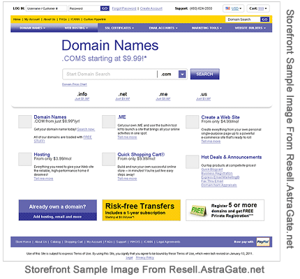 Example of your reseller store front easily customized.